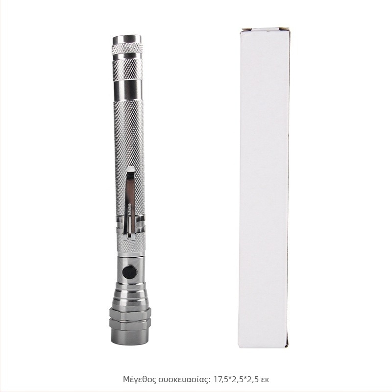 Φακός εργασίας εξωτερικού χώρου με 3 LED, σώμα από αλουμίνιο, τηλεσκοπικός και 360° περιστρεφόμενος, χειροκίνητη τροφοδοσία