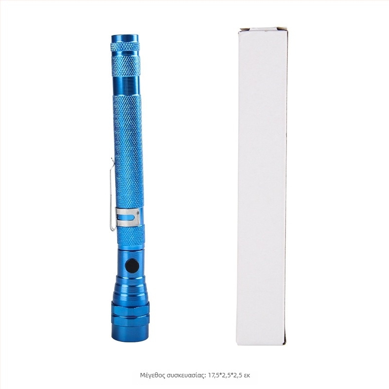 Φακός εργασίας εξωτερικού χώρου με 3 LED, σώμα από αλουμίνιο, τηλεσκοπικός και 360° περιστρεφόμενος, χειροκίνητη τροφοδοσία