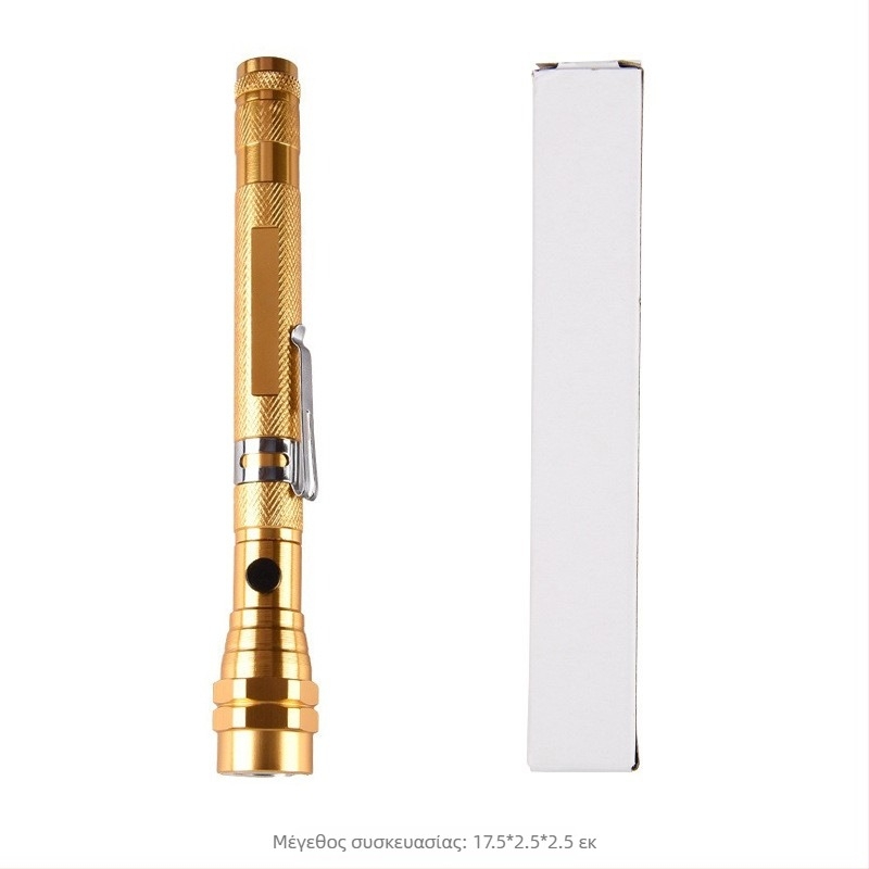 Φακός εργασίας εξωτερικού χώρου με 3 LED, σώμα από αλουμίνιο, τηλεσκοπικός και 360° περιστρεφόμενος, χειροκίνητη τροφοδοσία