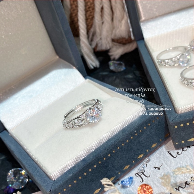 Δαχτυλίδι για γυναίκες από 925 ασήμι, γεωμετρικός σχεδιασμός, ζιρκόν σε επένδυση, στυλ Old Money