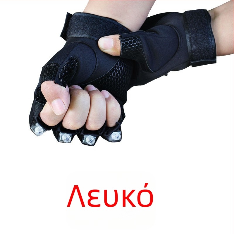 LED γάντια χωρίς δάχτυλα για υπαίθρια αθλήματα – αναπνεύσιμο πλέξιμο, unisex ενήλικες, σχέδιο με μισό δάχτυλο