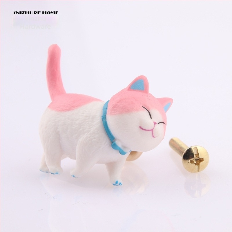 Λαβή περιστρεφόμενη για ντουλάπα και συρτάρι σε σχήμα γάτας – PVC + ορείχαλκος, μοντέλο 3669, YNIZHURE, μοντέρνος μινιμαλισμός, ελαφρύς πολυτελής σχεδιασμός