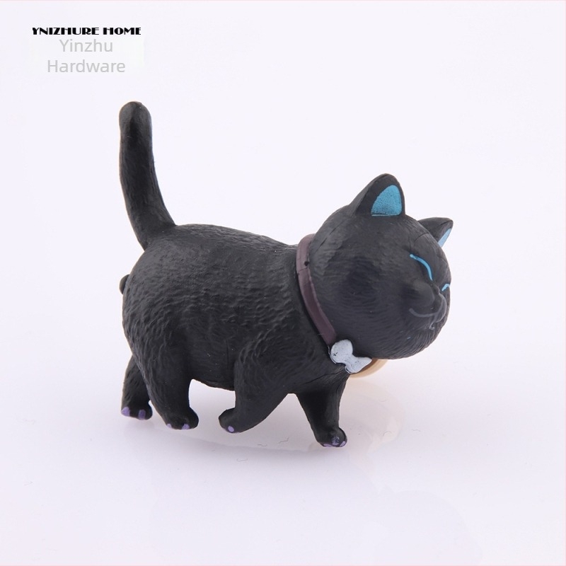 Λαβή περιστρεφόμενη για ντουλάπα και συρτάρι σε σχήμα γάτας – PVC + ορείχαλκος, μοντέλο 3669, YNIZHURE, μοντέρνος μινιμαλισμός, ελαφρύς πολυτελής σχεδιασμός