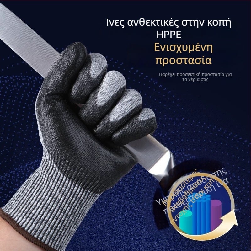 Γάντια αντίκοπης, προστασία επιπέδου 5, αντίκοπή και αντίδιάτρησης, παχυσμένα και ανθεκτικά στη φθορά, με νήμα αντίκοπής και κόλλα, για εφοδιαστικές δραστηριότητες
