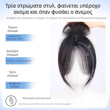 Τμήμα περούκας για την μπροστινή γραμμή μαλλιών, φυσική ανθρώπινη τρίχα, χειροποίητη υφαντή, μοντέλο 877, κατάλληλο για βαφή και περμάρισμα