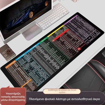 Μεγάλη επιφάνεια ποντικιού για γραφείο – αντιολισθητικό καουτσούκ, μονής όψης με τυπωμένο λογότυπο, δυνατότητα προσαρμογής.