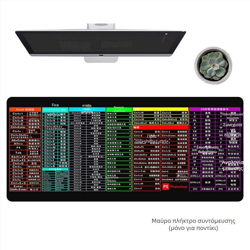 Μεγάλη επιφάνεια ποντικιού για γραφείο – αντιολισθητικό καουτσούκ, μονής όψης με τυπωμένο λογότυπο, δυνατότητα προσαρμογής.