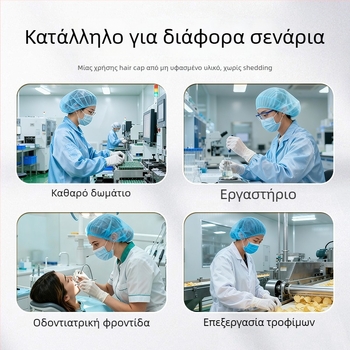 Μίας χρήσης κουκούλα εργαστηρίου από μη υφασμένη ύλη με ριγέ επένδυση, προστασία από σκόνη (100 τεμάχια/πακέτο, 20 πακέτα/κουτί)