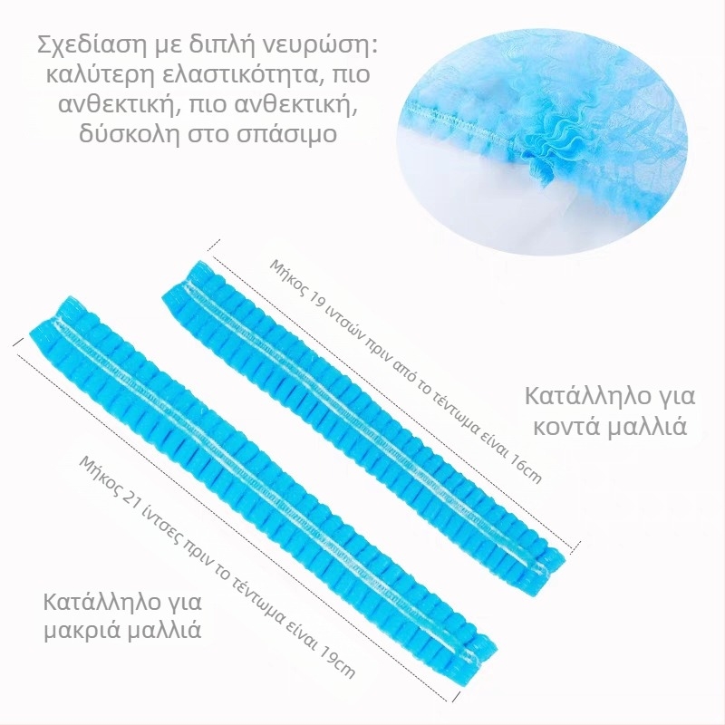 Μίας χρήσης καπέλο από μη υφαντό ύφασμα με διαπερατή επένδυση για τη βιομηχανία τροφίμων, προστασία από τη σκόνη και προστασία μαλλιών