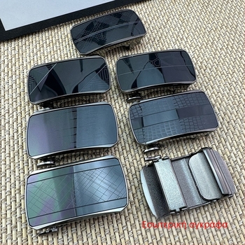 Ζώνη με αυτόματο κούμπωμα – κράμα ψευδαργύρου, ορθογώνιο κούμπωμα, μοτίβο γραμμάτων, Άνοιξη 2025