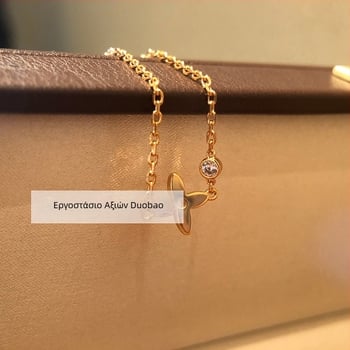 Κολιέ με επίχρυσο φινίρισμα, Ίνστα στυλ, ζιρκόν ενθέτα, ηλεκτροπλατίωση, αλυσίδα τετράκορφης αστέρας