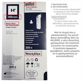Κάλυμμα θερμομέτρου αυτιού, PP, Καθολικό, Για παιδιά, Hillrom