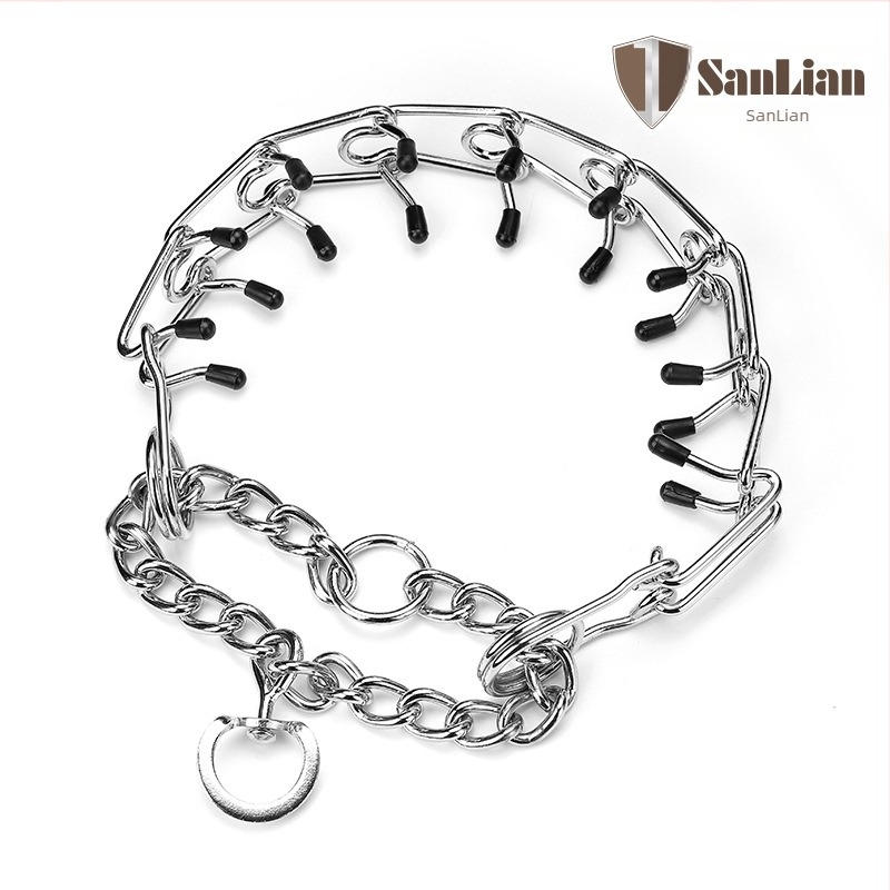 Triple κολάρο εκπαίδευσης σκύλων με αλυσίδα από σίδηρο, ρυθμιζόμενο