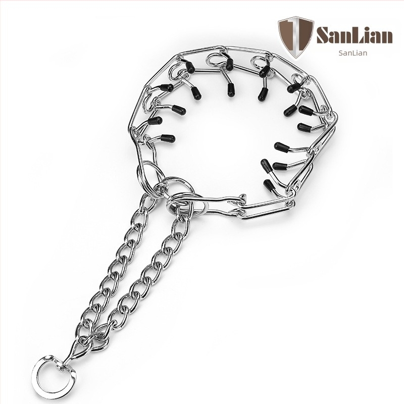 Triple κολάρο εκπαίδευσης σκύλων με αλυσίδα από σίδηρο, ρυθμιζόμενο