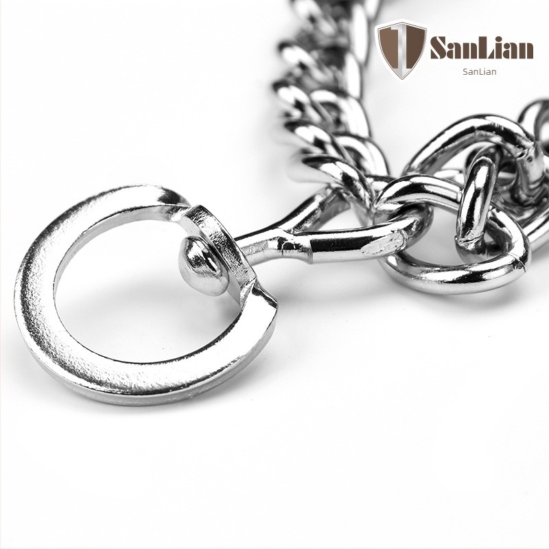 Triple κολάρο εκπαίδευσης σκύλων με αλυσίδα από σίδηρο, ρυθμιζόμενο