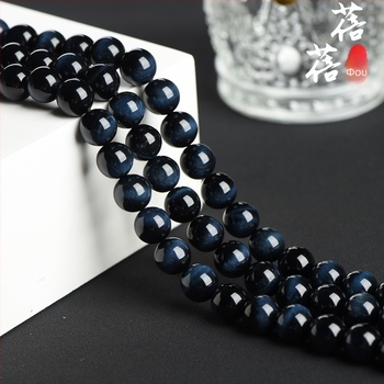 Χάντρες από μάτι τίγρης, στρογγυλές, γυαλισμένες, ημιτελείς εξαρτήματα κοσμημάτων DIY