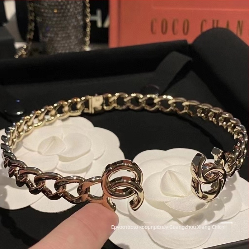 Ορείχαλκινο κολιέ με γεωμετρικό σχέδιο και κρεμαστό από ορείχαλκο, μήκος 41–50 cm, για γυναίκες