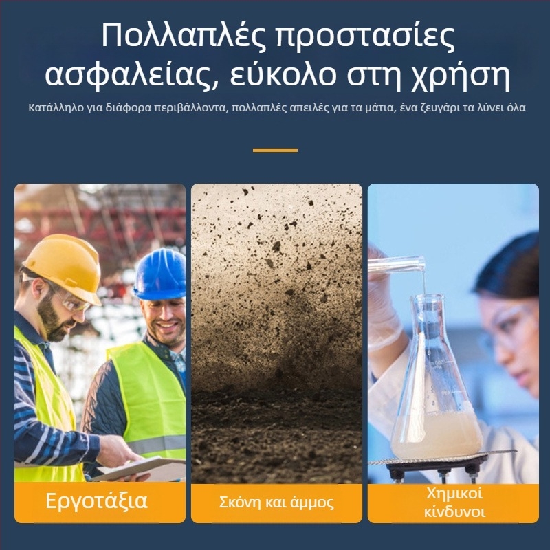 Διαφανή προστατευτικά γυαλιά κατά των σταγονιδίων, αντιθαμβωτικά, πλήρως διαφανή