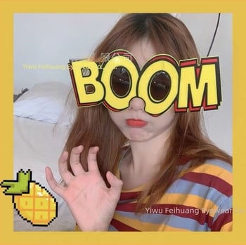 Γυαλιά BOOM με σχήμα γραμμάτων, πλήρης σκελετός, unisex για πάρτι και φωτογράφηση, υλικό PC, μοντέλο 076, μάρκα Feihuang, δυνατότητα ιδιωτικής ετικέτας