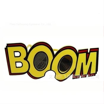 Γυαλιά BOOM με σχήμα γραμμάτων, πλήρης σκελετός, unisex για πάρτι και φωτογράφηση, υλικό PC, μοντέλο 076, μάρκα Feihuang, δυνατότητα ιδιωτικής ετικέτας