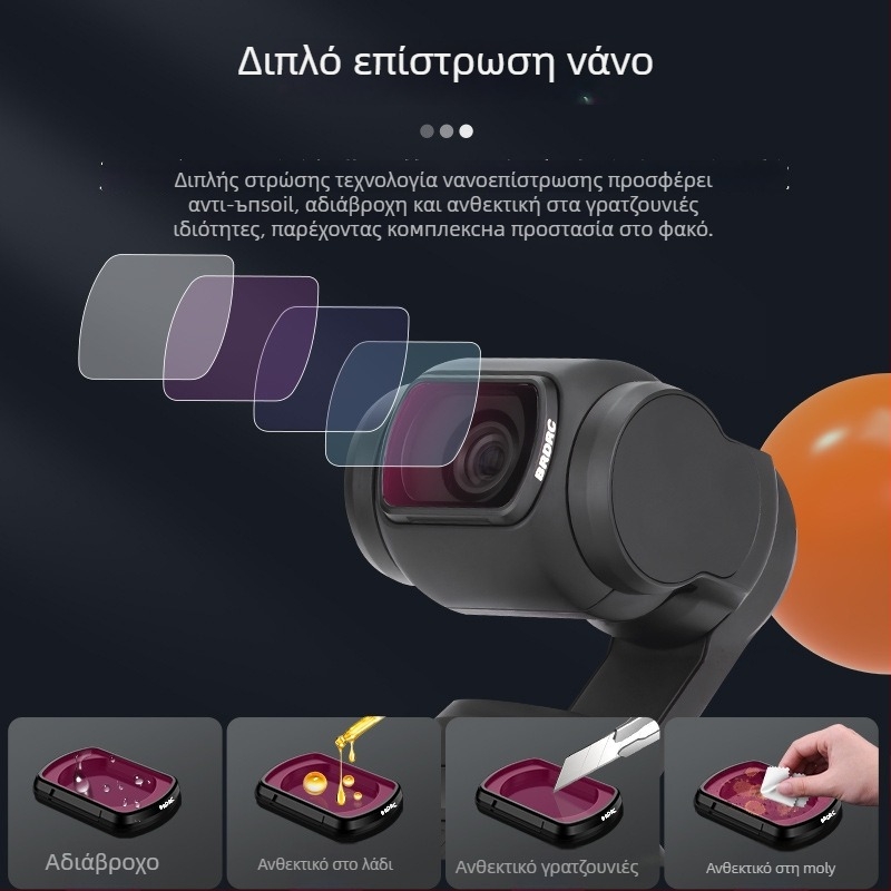 BRDRC Σετ Φίλτρων για DJI Osmo Pocket 3 — ND Φίλτρο, UV Προστατευτικό Φίλτρο, CPL Πολαριστικό Φίλτρο