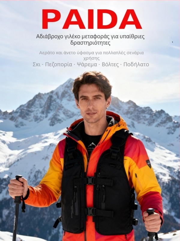 Εξωτερικό γιλέκο βαρών για σκι, ποδηλασία και ορειβασία – αναπνεύσιμο, υπερ-ελαφρύ, ανθεκτικό; γέμισμα PE, επένδυση πολυεστέρα