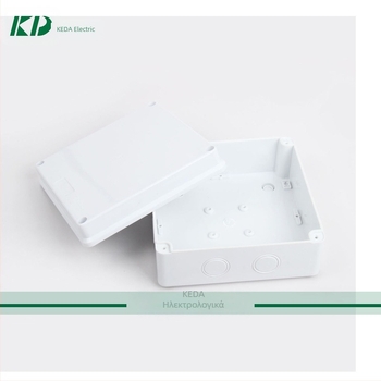 Κυκλική πλαστική θήκη σύνδεσης, στεγανοποιημένη έναντι βροχής και σκόνης, UV-ανθεκτική, με οπές knock-out για εξωτερική εγκατάσταση