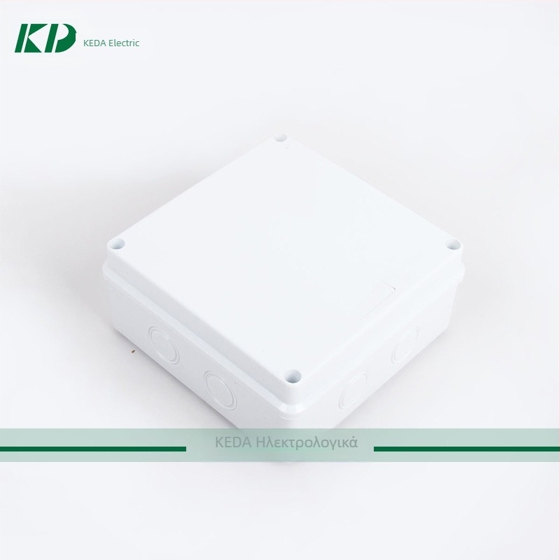 Κυκλική πλαστική θήκη σύνδεσης, στεγανοποιημένη έναντι βροχής και σκόνης, UV-ανθεκτική, με οπές knock-out για εξωτερική εγκατάσταση