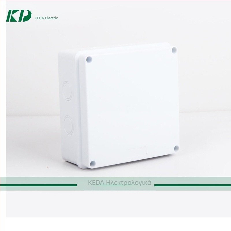 Κυκλική πλαστική θήκη σύνδεσης, στεγανοποιημένη έναντι βροχής και σκόνης, UV-ανθεκτική, με οπές knock-out για εξωτερική εγκατάσταση