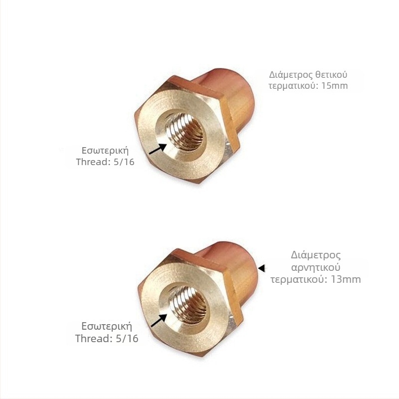 Κεφαλή τερματικού μπαταρίας αυτοκινήτου – χαλκός κεφαλή, συνδετήρας από ορείχαλκο, εσωτερική βίδα 5/16, μοντέλο Copper Head, μάρκα Baibangsheng