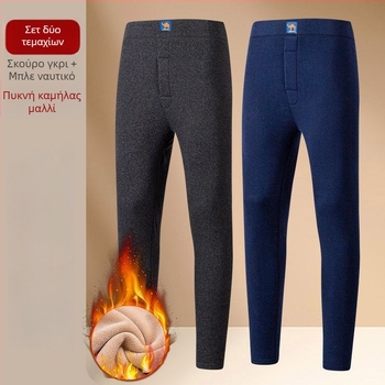 Αντρικά ευθύγραμτα θερμικά παντελόνια με γέμισμα από μετάξι-βάμβακα, παχιά κατασκευή, υψηλή μέση, εξωτερικά και επένδυση από τεχνητό δέρμα (Άνοιξη 2025)