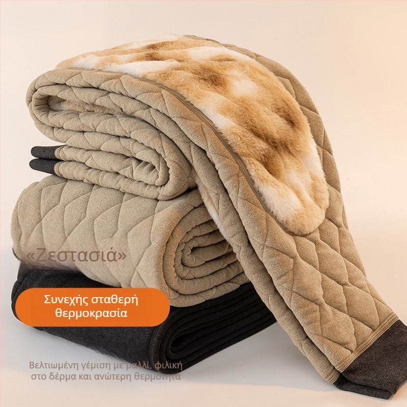 Ανδρικά θερμικά παντελόνια με επένδυση φλις και γέμισμα πολυεστέρα, υψηλή μέση, ίσιο παντελόνι, χειμώνας 2025