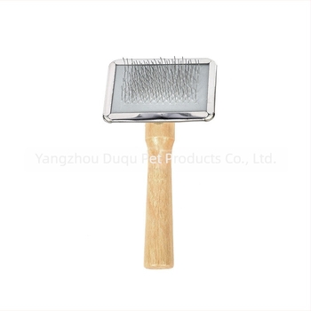 Χτένα περιποίησης σκύλων με ξύλινο κράτημα και δόντια από ανοξείδωτο ατσάλι – ξεμπλέκει κόμπους και αφαιρεί τη χαλαρή τρίχα, Duoqu