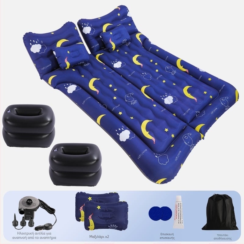 Universal SUV φουσκωτό κρεβάτι πορτμπαγκάζ αυτοκινήτου, PVC με φλοκ επίστρωση, χειροκίνητη πλήρωση, βάρος 3,3 kg, μέγιστο φορτίο 300 kg