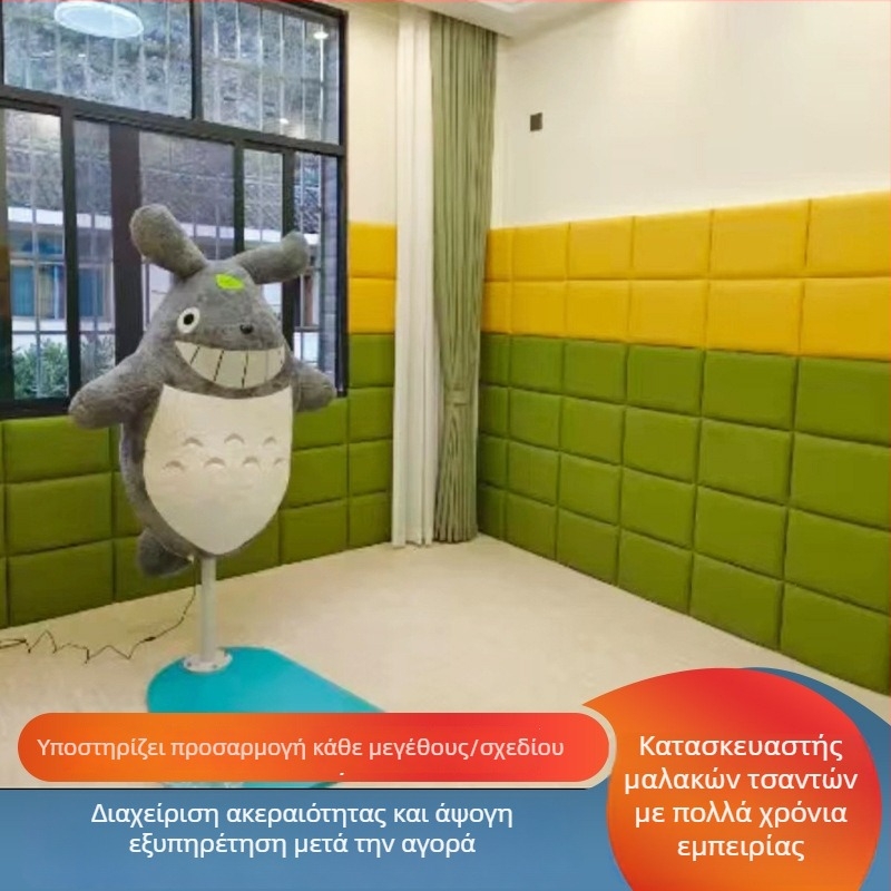 Πάνελ τοίχου με μαλακή επένδυση για νηπιαγωγεία и γυμναστήριο Taekwondo, αντισύγκρουση, μαλακά πάνελ τοίχου, δερμάτινο + αφρός + βάση, μοντέρνος μινιμαλισμός, παραμετροποιήσιμο, μονοχρωμικό σχέδιο