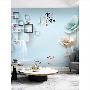 Αυτοκόλλητα τοίχου για σαλόνι με 3D χωρίς ραφές – μοντέρνο μινιμαλιστικό στυλ, μεταξωτό υλικό, ανθεκτικό σε λεκέδες