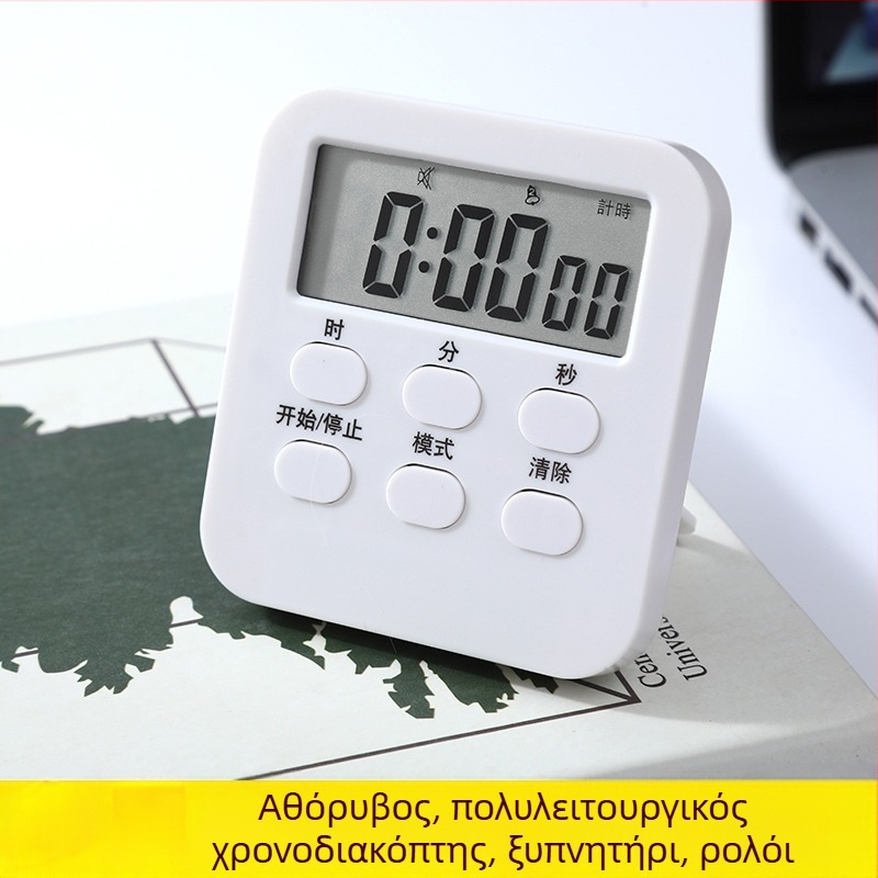 Ψηφιακό χρονόμετρο γραφείου με LED οθόνη, ηλεκτρονικός μηχανισμός, τροφοδοσία με μπαταρίες, κατάλληλο για μελέτη, γραφείο και κουζίνα