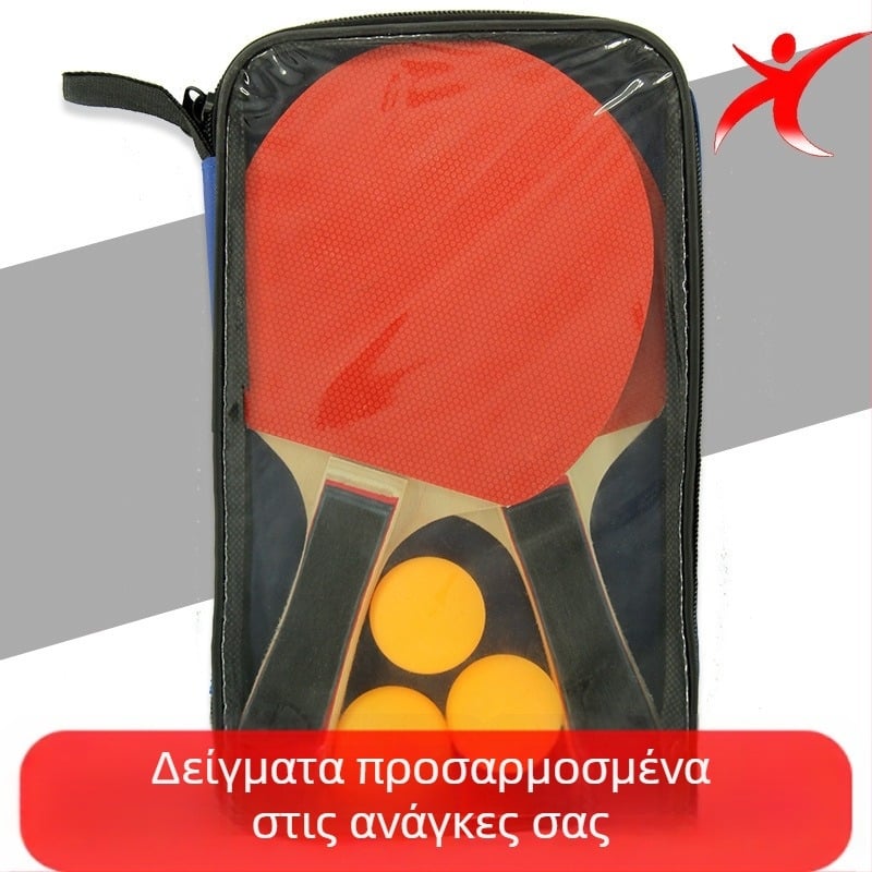 Σετ Ρακετών Επιτραπέζιας για Προπόνηση: Δύο Ρακέτες και Τρεις Μπάλες, Κράτημα Penhold και Shakehand, Μάρκα Xinchang, Υλικό κεφαλής: Poplar, Τύπος Γόμας: Positive Glue, Τύπος Ρακέτας: Πλευρικό Χτύπημα
