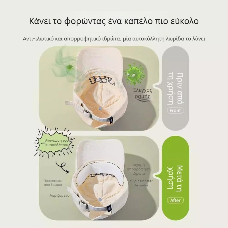 Εσωτερικό αντιβρωμικό αυτοκόλλητο καπέλου, απορροφητής ιδρώτα, μιας χρήσης, χωρίς λογότυπο