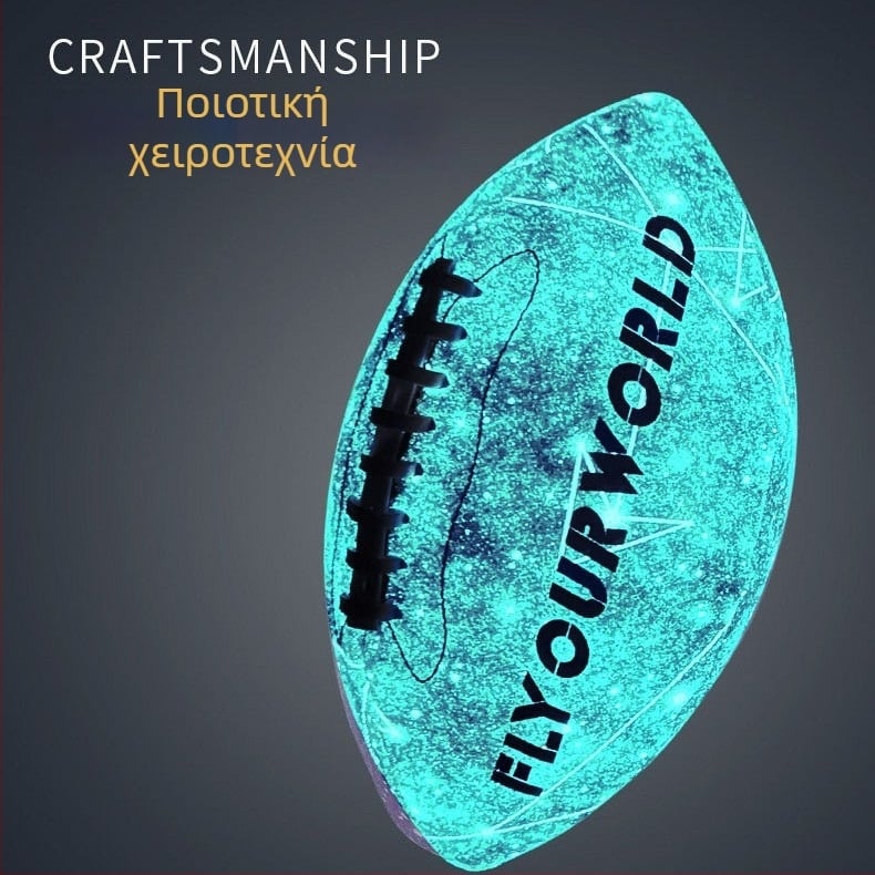 Μπάλα ράγκμπι: φωτεινή, φθορίζουσα και ανακλαστική; PU υλικό, ραφή με μηχανική ραφή, προσαρμογή με εκτυπωμένο λογότυπο