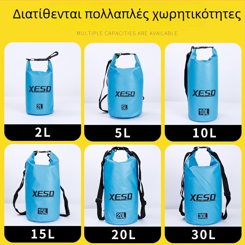 Αδιάβροχη εξωτερική τσάντα PVC, φορητή και διπλωόμενη, 10 L χωρητικότητα, για παραλία και κολύμβηση