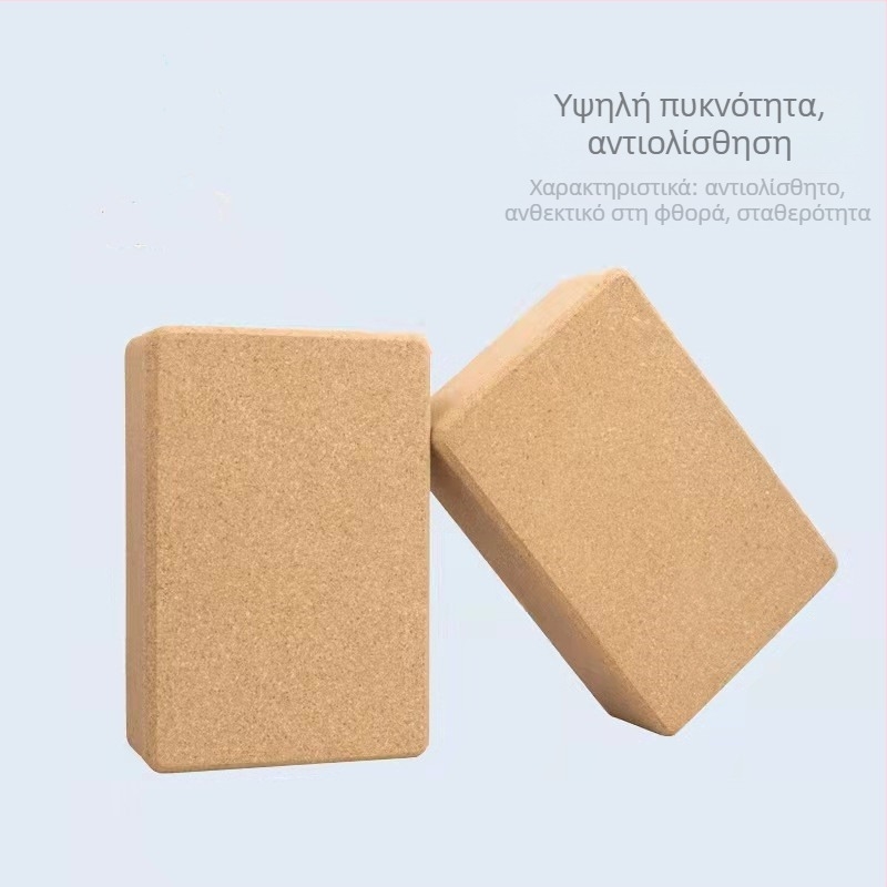 Μπλοκ γιόγκα από φυσικό φελλό, υψηλής πυκνότητας, Iyengar-style, επαγγελματικής ποιότητας