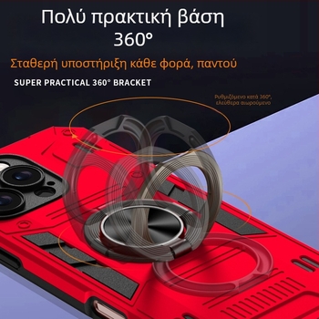 Θήκη κινητού με δαχτύλιο για κράτημα και πλήρη κάλυψη – TPU, κατασκευή με έγχυση, προσαρμοζόμενη