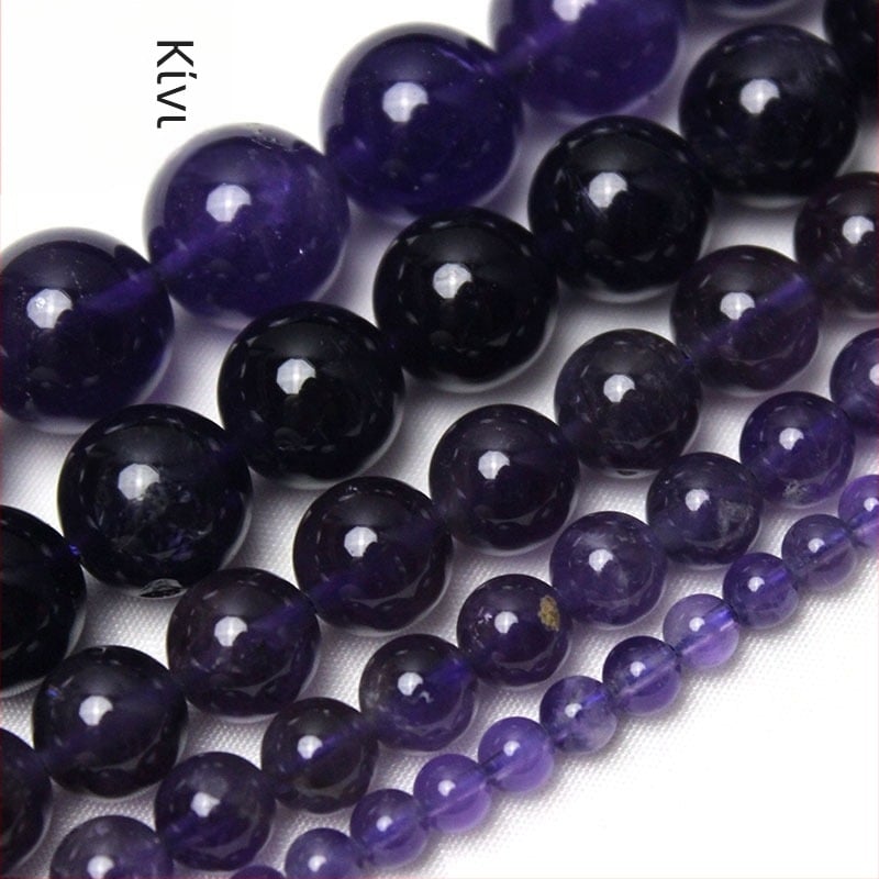 Χάντρες αμεθύστου κρυστάλλου από Yiwu, ελεύθερες, στρογγυλές, επεξεργασία: λείανση, κοπή, γυάλισμα