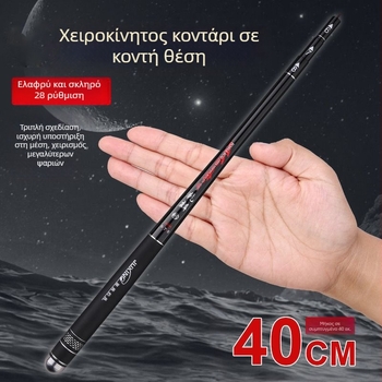 Longshuai Καλάμι Ψαρέματος από ανθρακόνημα, μίνι φορητό, 28 θέσεις ρύθμισης, Ultra‑σύντομο τμηματικό για ψάρεμα σε ρυάκι/ποταμό