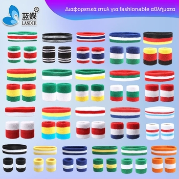 Σετ προστατευτικών καρπού: προστατευτής καρπού, λαστιχάκι κεφαλής και ταινία μαλλιών; πολυεστέρας-βαμβάκι μίξη; κατάλληλο για ποδόσφαιρο, μπάσκετ, μπάντμιντον και γυμναστική; 350 σετ στο πακέτο