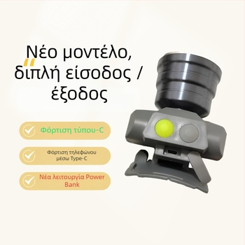 Xilige 21700 LED κεφαλικός φακός, επαναφορτιζόμενος, φοριέται στο κεφάλι, μακρινή δέσμη λέιζερ, εμβέλεια 500–1000 m, αυτονομία 20–40 h, μοντέλο 608