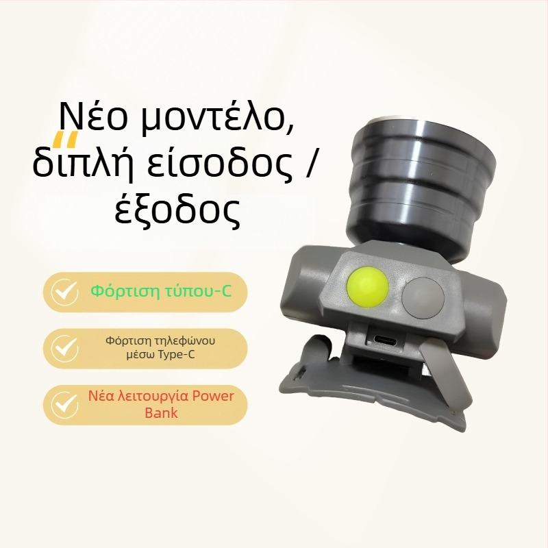 Xilige 21700 LED κεφαλικός φακός, επαναφορτιζόμενος, φοριέται στο κεφάλι, μακρινή δέσμη λέιζερ, εμβέλεια 500–1000 m, αυτονομία 20–40 h, μοντέλο 608