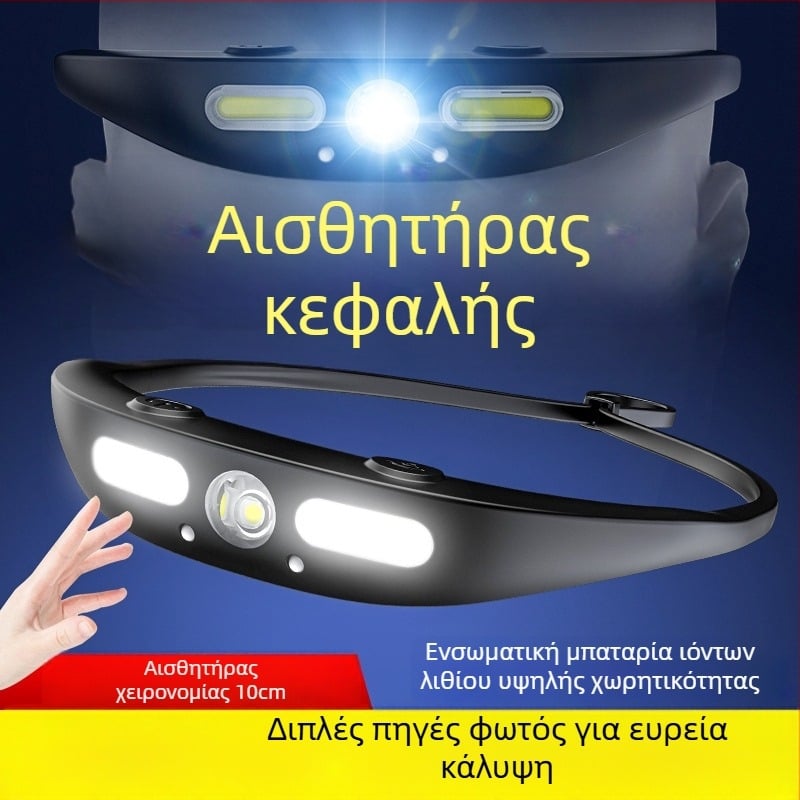 Κεφαλοφακός για υπαίθριους αθλητισμούς | Φως XPG COB, επαναφορτιζόμενη μπαταρία, δέσμη 100 μ, αυτονομία 2,5 ωρών, αδιάβροχος