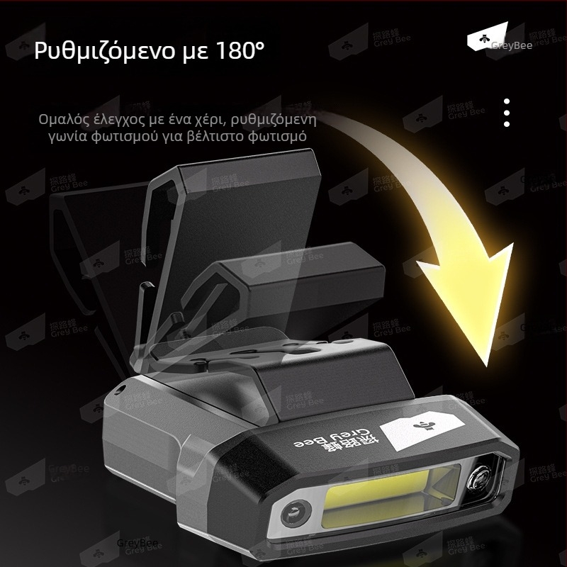 Φακός κεφαλής για νυχτερινό ψάρεμα με κλιπ καπέλου – LED, αδιάβροχος, εμβέλεια 100 m, αυτονομία 48 h, 37.7 g